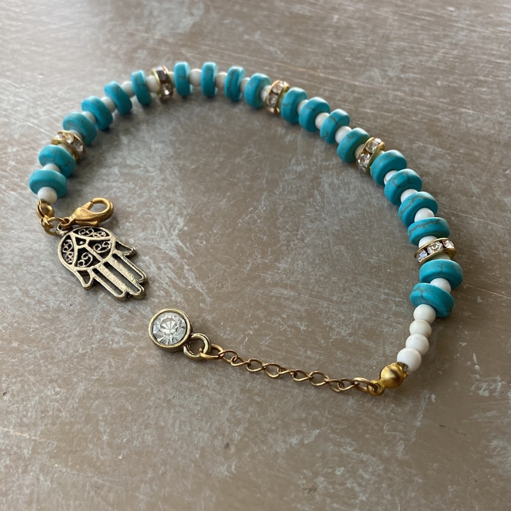 Hamsa Hand beaded bracelet